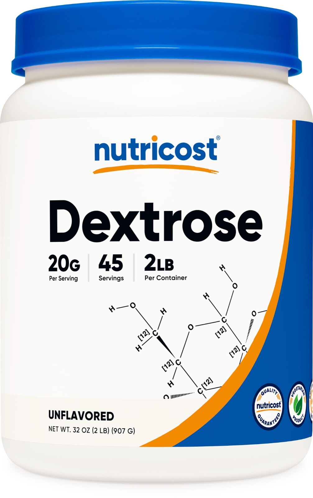 Порошок декстрозы Nutricost 2 фунта, без ГМО, без глютена, подходит для вегетарианцев