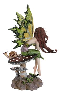 Ebros Amy Brown Thinking Of You Fairy Sitting On Wild Giant Mushroom Statue