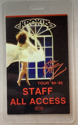 KROKUS 1984-85 The Blitz Tour Laminated Backstage Pass