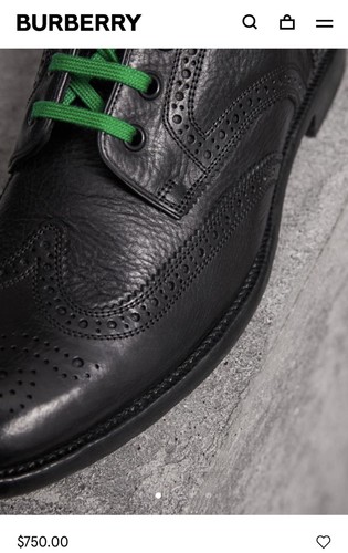 Burberry Man Leather Brogue Boots with Bright Laces Size US 8 Europe Size 41