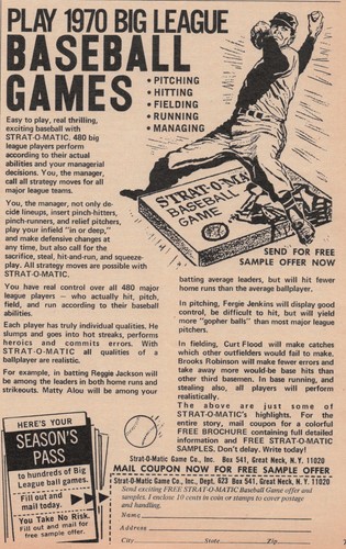 eBay listing image for 1970 Vintage Print Ad Strat-O-Matic Game Play 1970 Big League Baseball Games