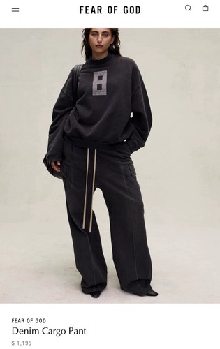 Pre-owned Fear Of God Japanese Denim Cargo Pant Collection 8 Retail $1,195 Size L (34in) In Black