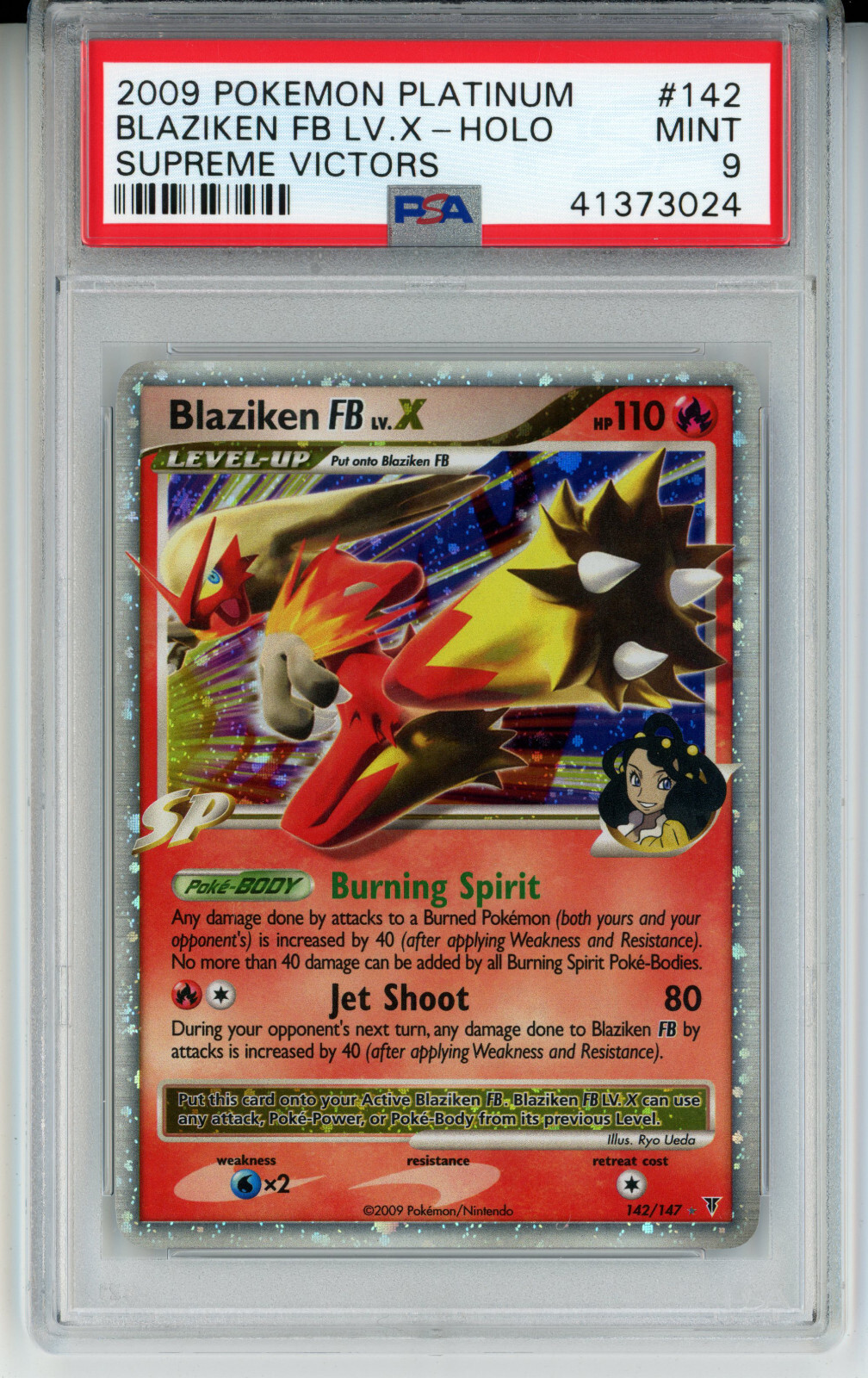 2009 POKEMON SUPREME VICTORS BLAZIKEN FB LV X #142 ULTRA PSA