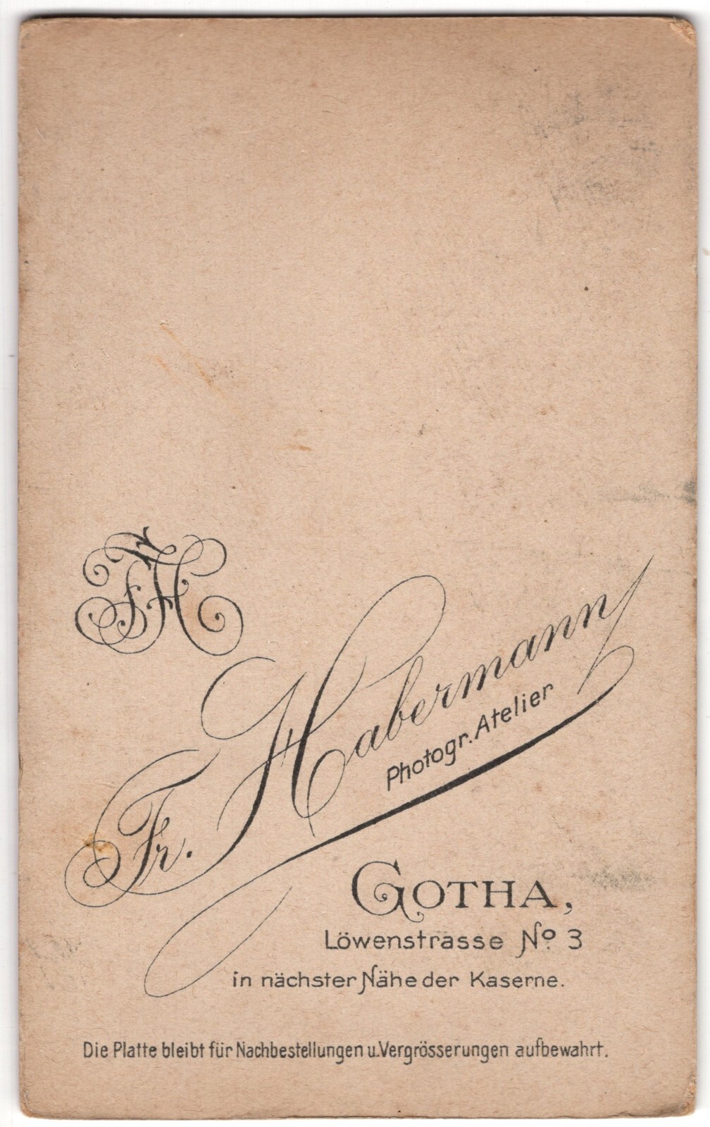 Antique CDV Circa 1890s Fr. Habermann Cute Young Boy In Tunic Gotha Germany — additional view