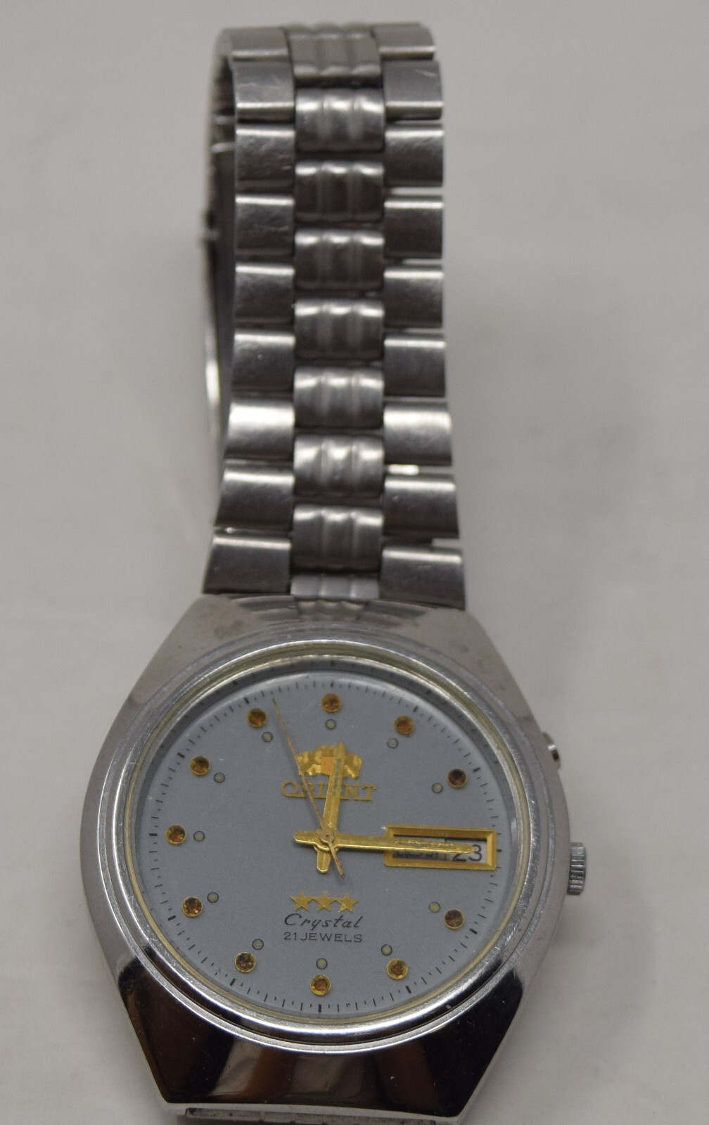 Orient Crystal 21 Jewels Mens Watch 33mm Automatic Stainless Steel