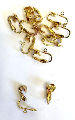 6 pair Clip-On Earring Findings Gold Plated 5mm Cup & Ring (YP26-688)