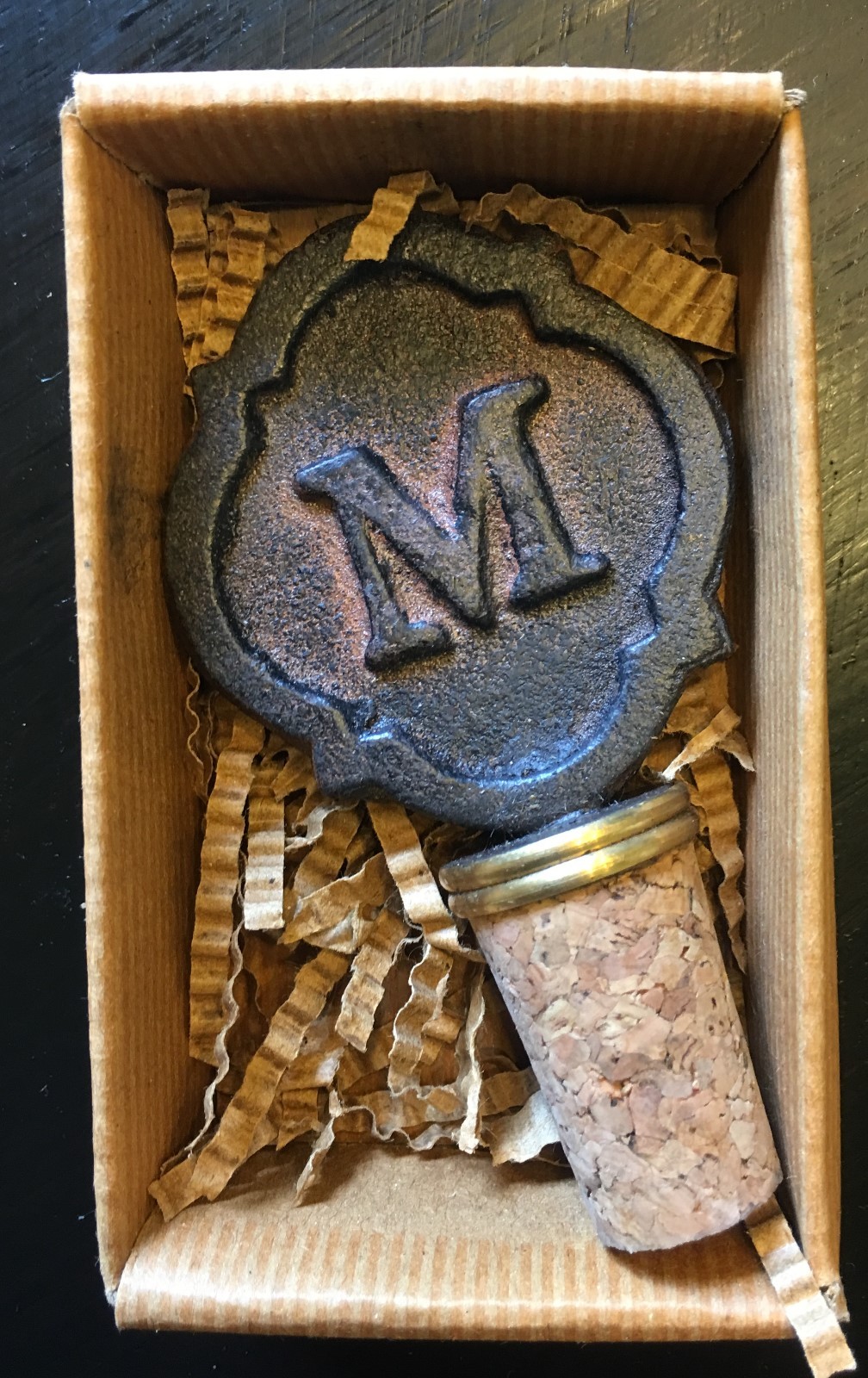 Mud Pie Initial Wine Cork Stopper Cast Iron Monogram A C D E F G J M N