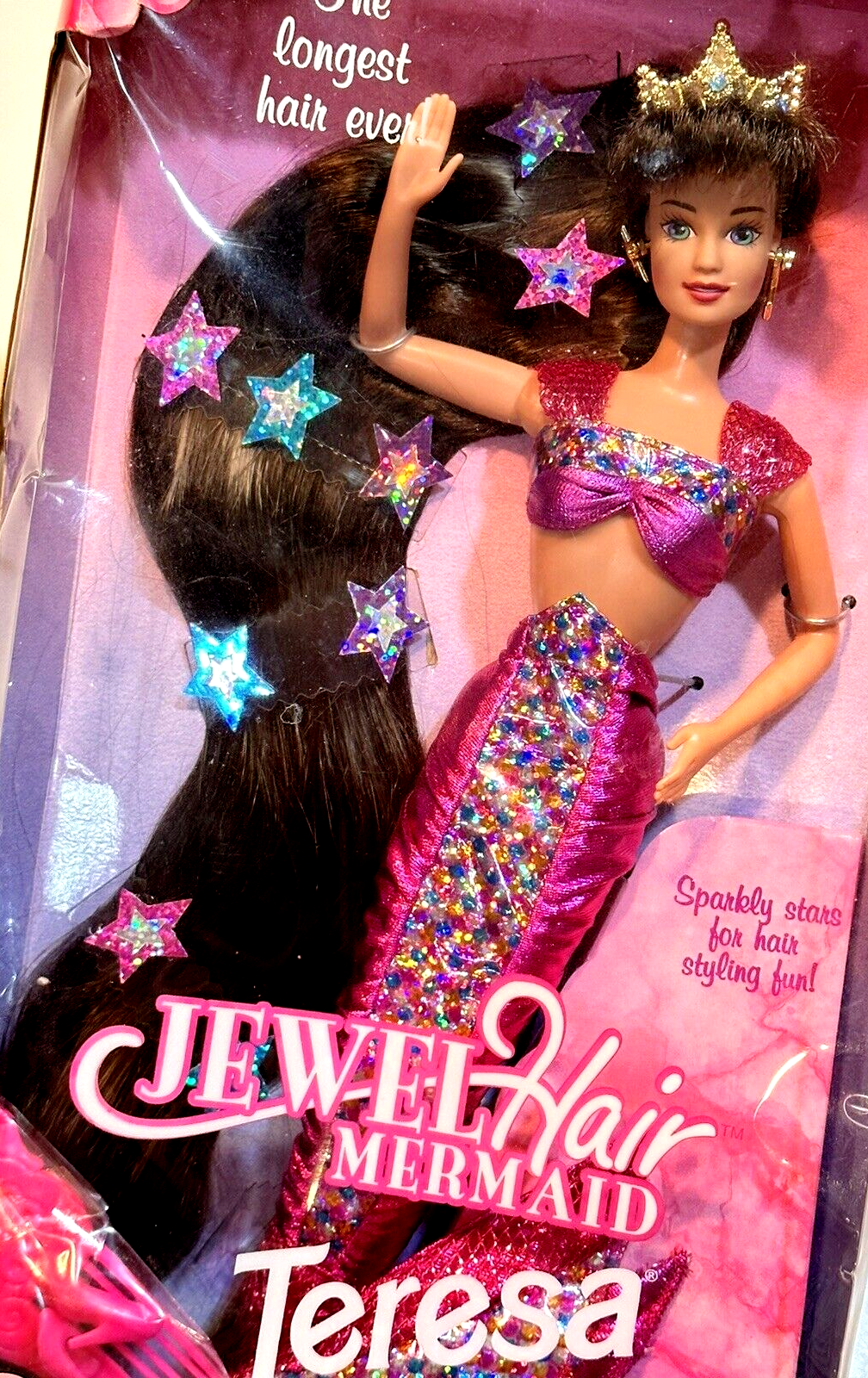 Barbie Jewel Hair Mermaid Teresa Doll Mattel 14588 Longest Hair