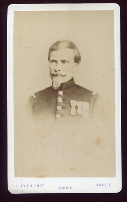 PHOTO CDV Kier à Nancy  Metz  Mr. Benjamin de Perry . médailles militaires