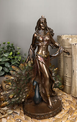 Ebros Gift Roman Juno Greek Goddess Hera with Sacred Peacock Statue