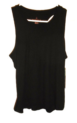 Danskin Tank Top Luxe Ribbed Racerback Sleeveless T Shirt BLACK  MEDIUM  NWT