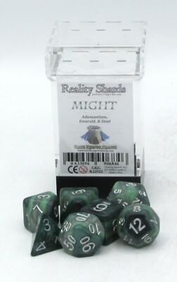 Reality Shards GKGR22922 Might (Adamantium, Emerald & Steel) Polyhedral Dice 
