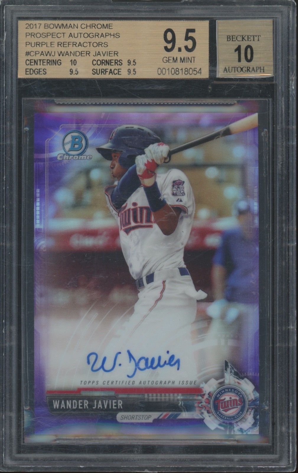 2017 Bowman Chrome Refractor Wander Javier /250 RC Gem Mint BGS 9.5 10 Auto
