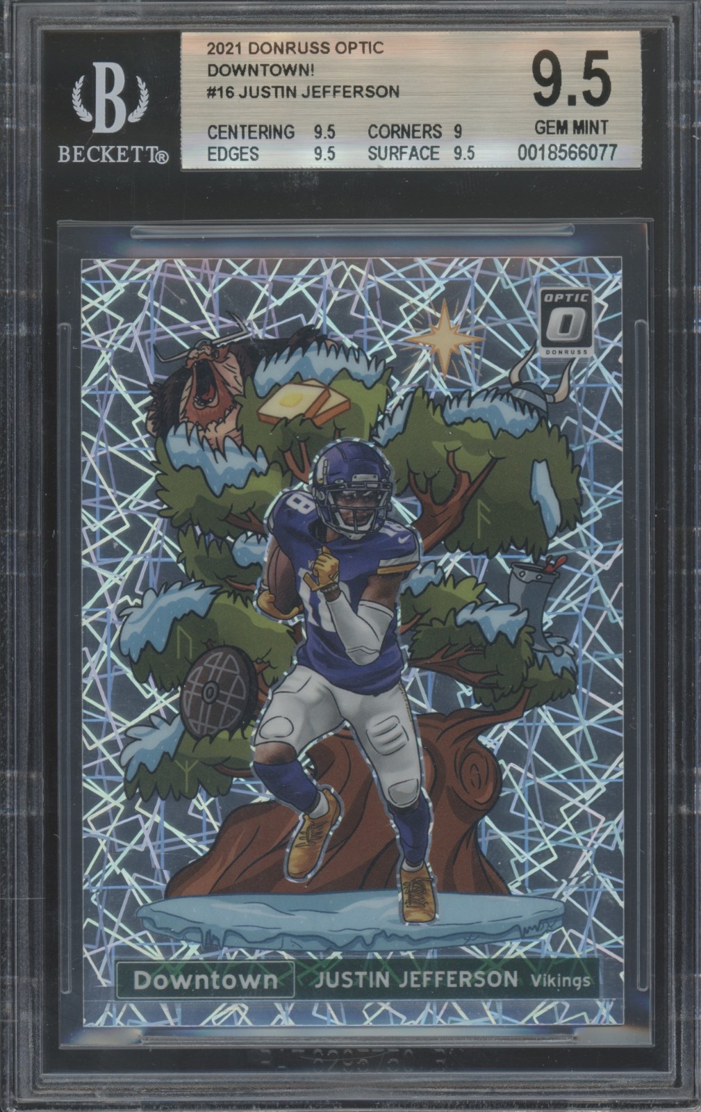 2021 Donruss Optic Downtown! #16 Justin Jefferson SSP Case Hit Gem Mint BGS 9.5