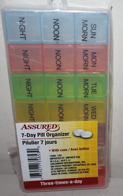 Premier Plus Assured 7-Day And Three Times A Day Colored Plastic Pill Organizer