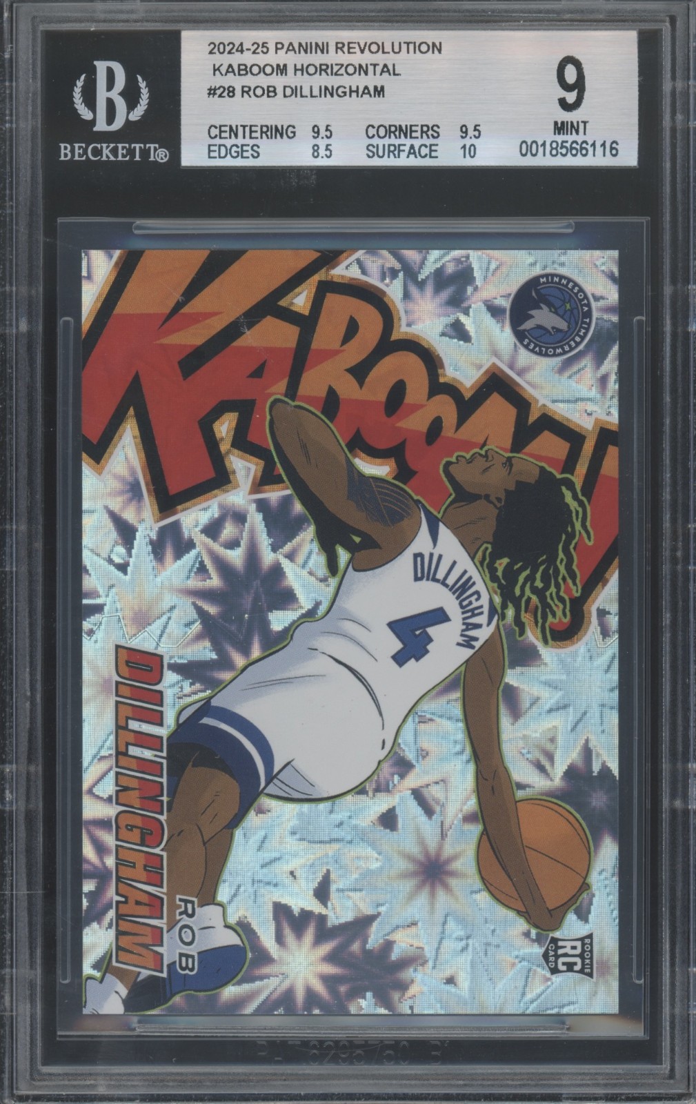 2024-25 Panini Revolution Kaboom Horizontal #28 Rob Dillingham RC SP Mint BGS 9