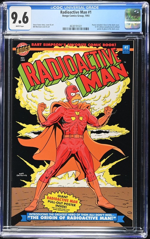 Radioactive Man 1 CGC 9.6  Poster included. Glow-in-the-dark cover