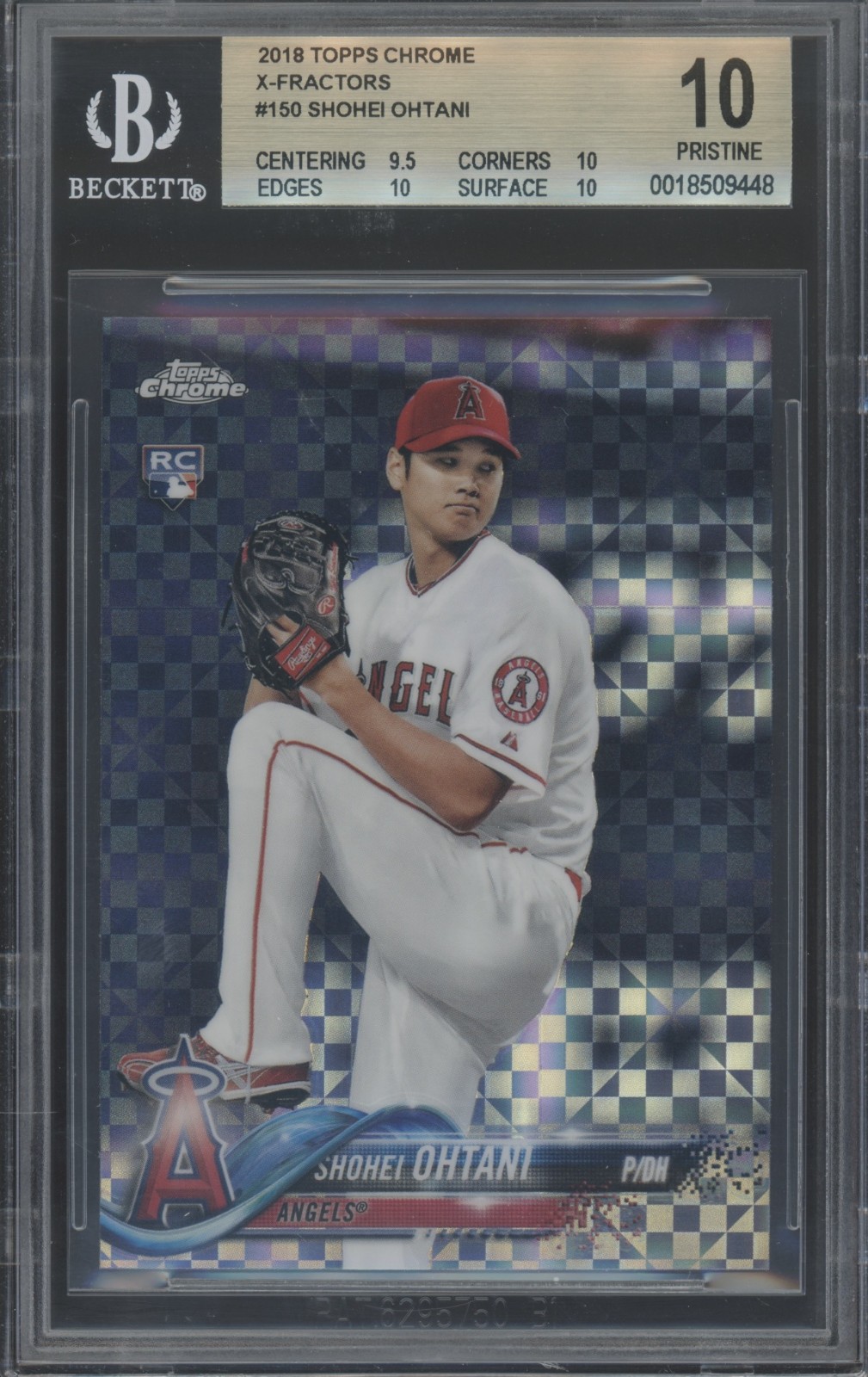 2018 Topps Chrome X-Fractor #150 Shohei Ohtani RC Rookie Pristine BGS 10