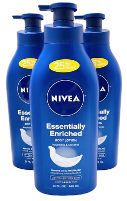 (3) NIVEA Essentially Enriched Body Lotion 21oz FREE SHIPPING!