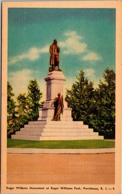 Dexter Press Linen Postcard Roger Williams Monument Providence Rhode Island