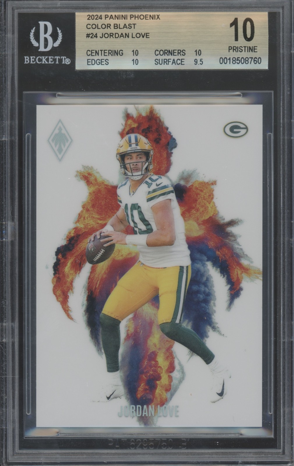 2024 Panini Phoenix Color Blast #24 Jordan Love SSP Case Hit Pristine BGS 10
