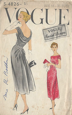 スーツ 86-87FW late 50's style 1950s Vintage VOGUE Sewing Pattern B36 DRESS (R849) | eBay