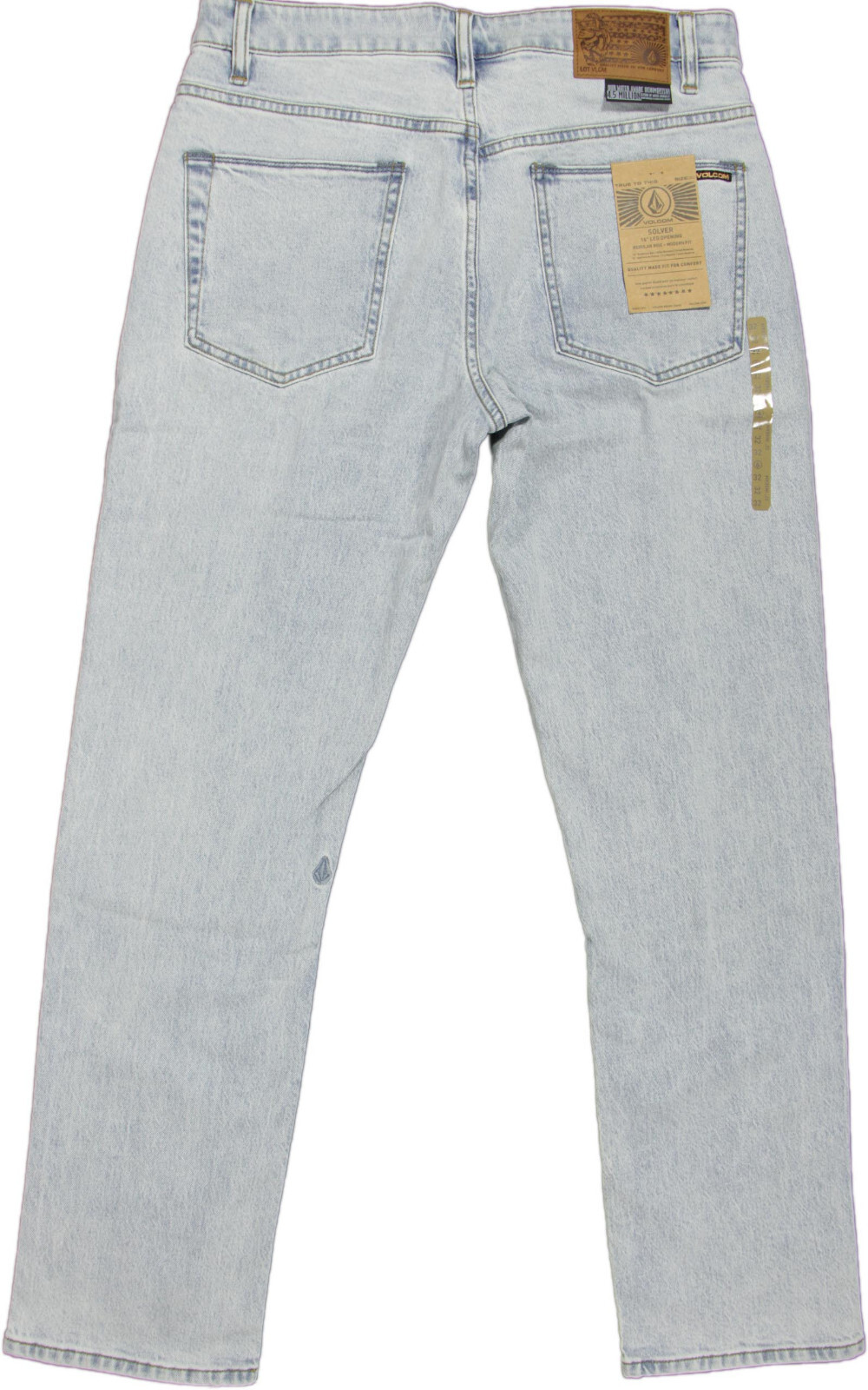 VOLCOM Solver PRO Modern Straight Fit Jeans- 32 x32-NEW-$80-bleached STONE denim