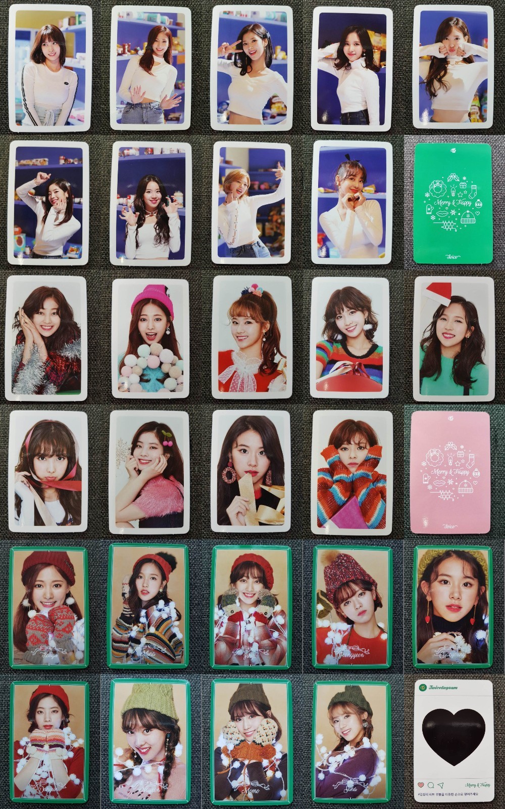 Non Sport Trading Cards Accessories Lot Of 3 Twice Dahyun Official Photocard Merry Happy 1st Repackage Twicetagram Collectibles