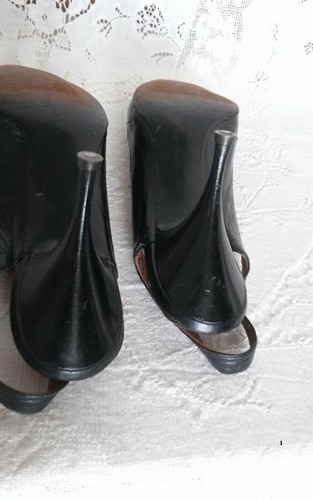 VTG 1960's Women's 7N FERRINA EXCLUSIVE Black ITALY Heel Pump Europe Fine Shoe