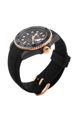 Pre-owned Lorenz Mens Automatic Wristwatch Doppia Iniezione 030197bk Silicone Black