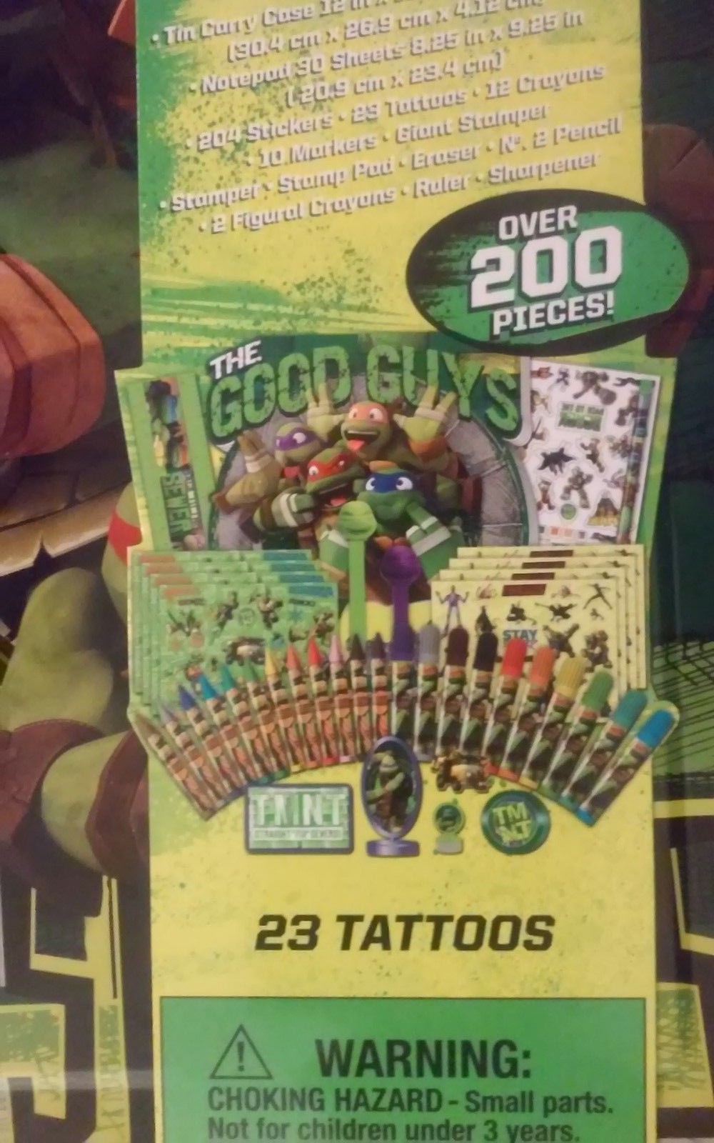 DELUXE Teenage Mutant Turtles STATIONERY Set w/ Over 200 pcs & Carry Case