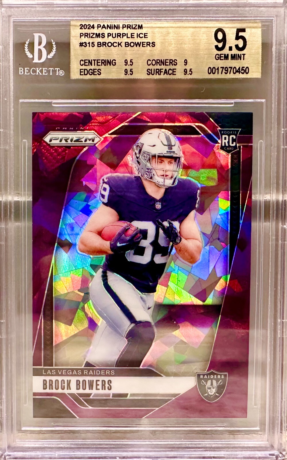 JERSEY # MATCH! 2024 Prizm Rookie Brock Bowers 89/225! BGS