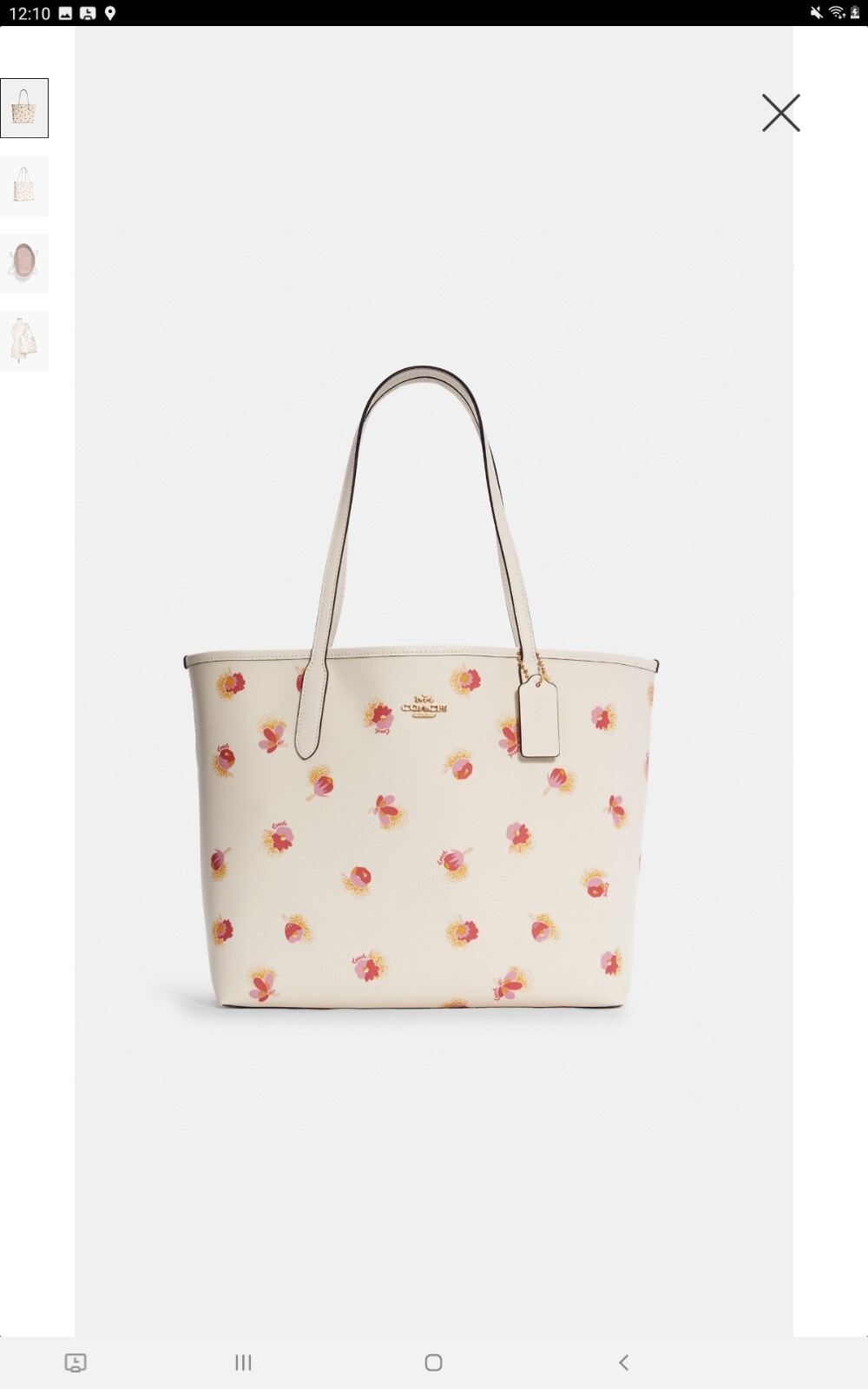 NWT COACH City Tote Bag with POP FLORAL Print C6431~IM/CHALK