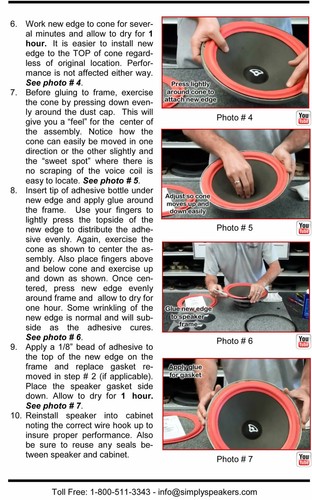 12" Sony SS-U521AV SS-U530AV, SS-U591AV, Speaker Foam Woofer Repair Kit (PAIR)