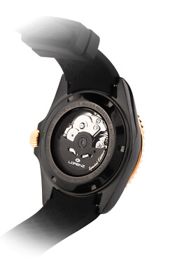 Pre-owned Lorenz Mens Automatic Wristwatch Doppia Iniezione 030197bk Silicone Black