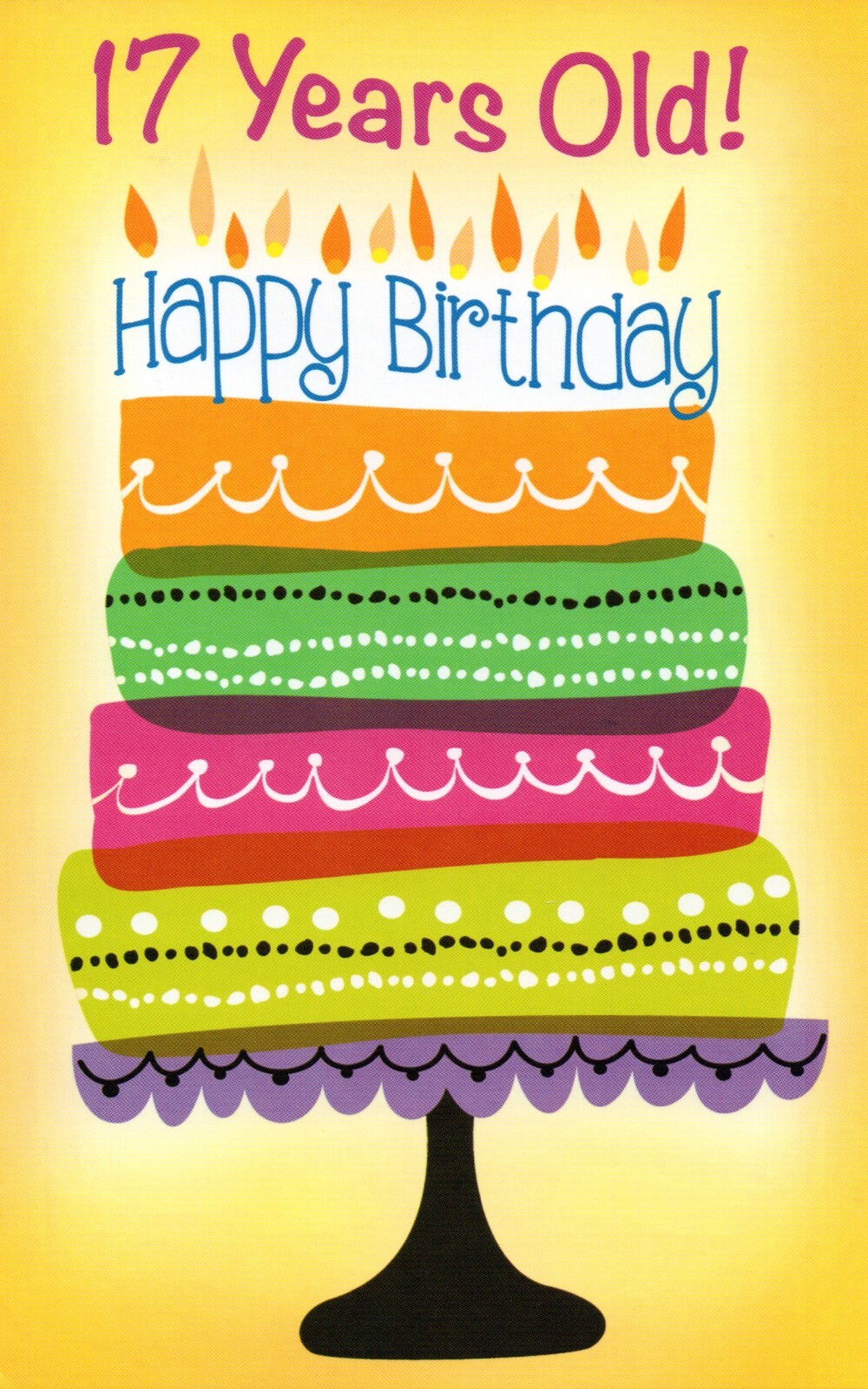 Simple HAPPY 17TH BIRTHDAY Card FOR 17 YEAR OLD — Cake by Stockwell Greetings +✉ | eBay for Free Printable Happy 17th Birthday Cards