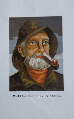 Jean McIntosh Old Salt Sailor with pipe m-197 needlepoint canvas only 13x16.5