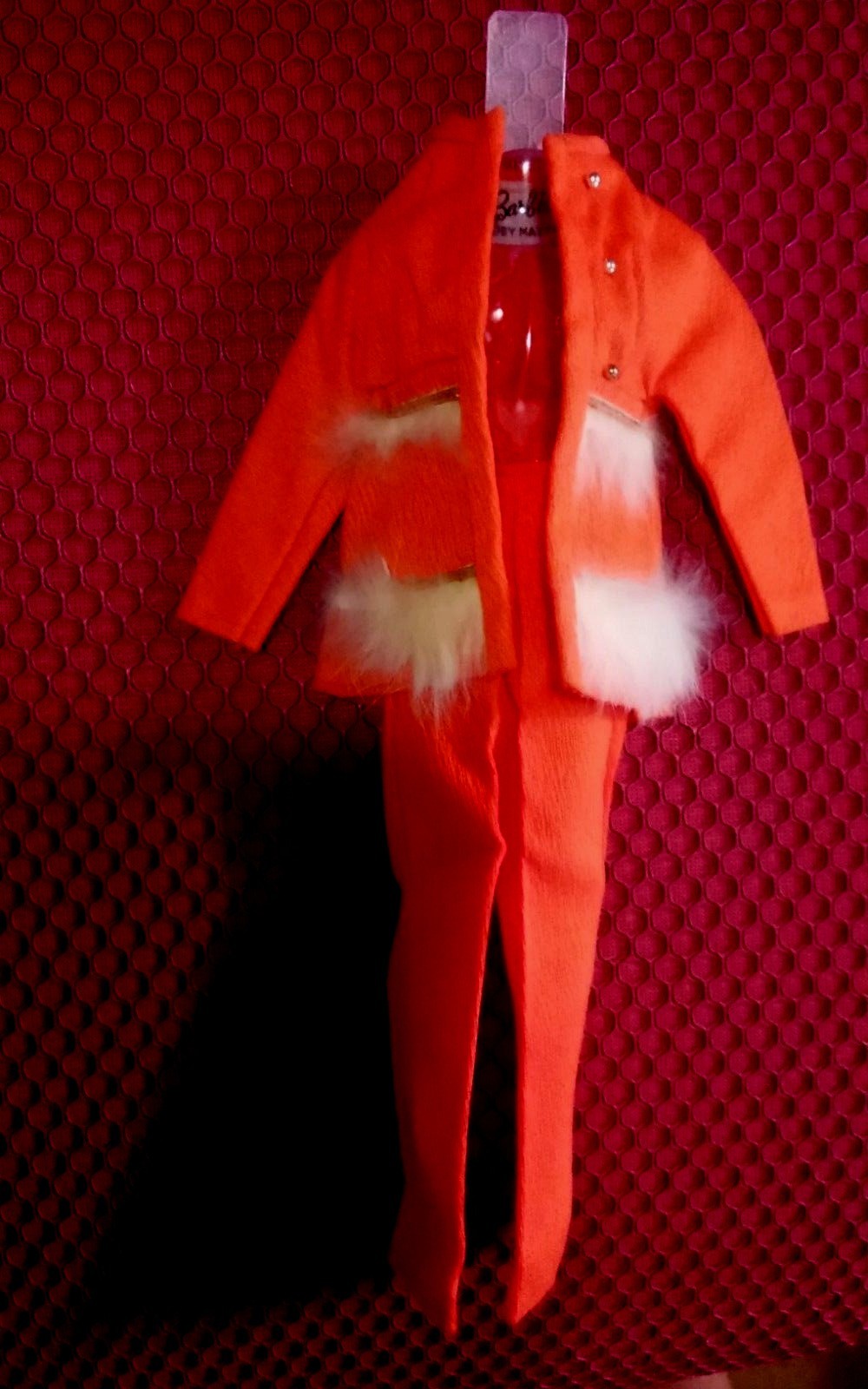 Barbie 1970 Fur Sighted #1796 Orange Hat Coat Pants Heels Tagged Very Good-Mint