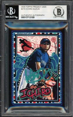 ICHIRO SUZUKI TOPPS PROJECT 2020 EFDOT CARD GEM 10 AUTO TEAL /10 BECKETT