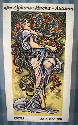 ''Summer'' Printed Canvas Tapestry Gobelin Embroidery Orchidea  Autumn 23.5x51cm