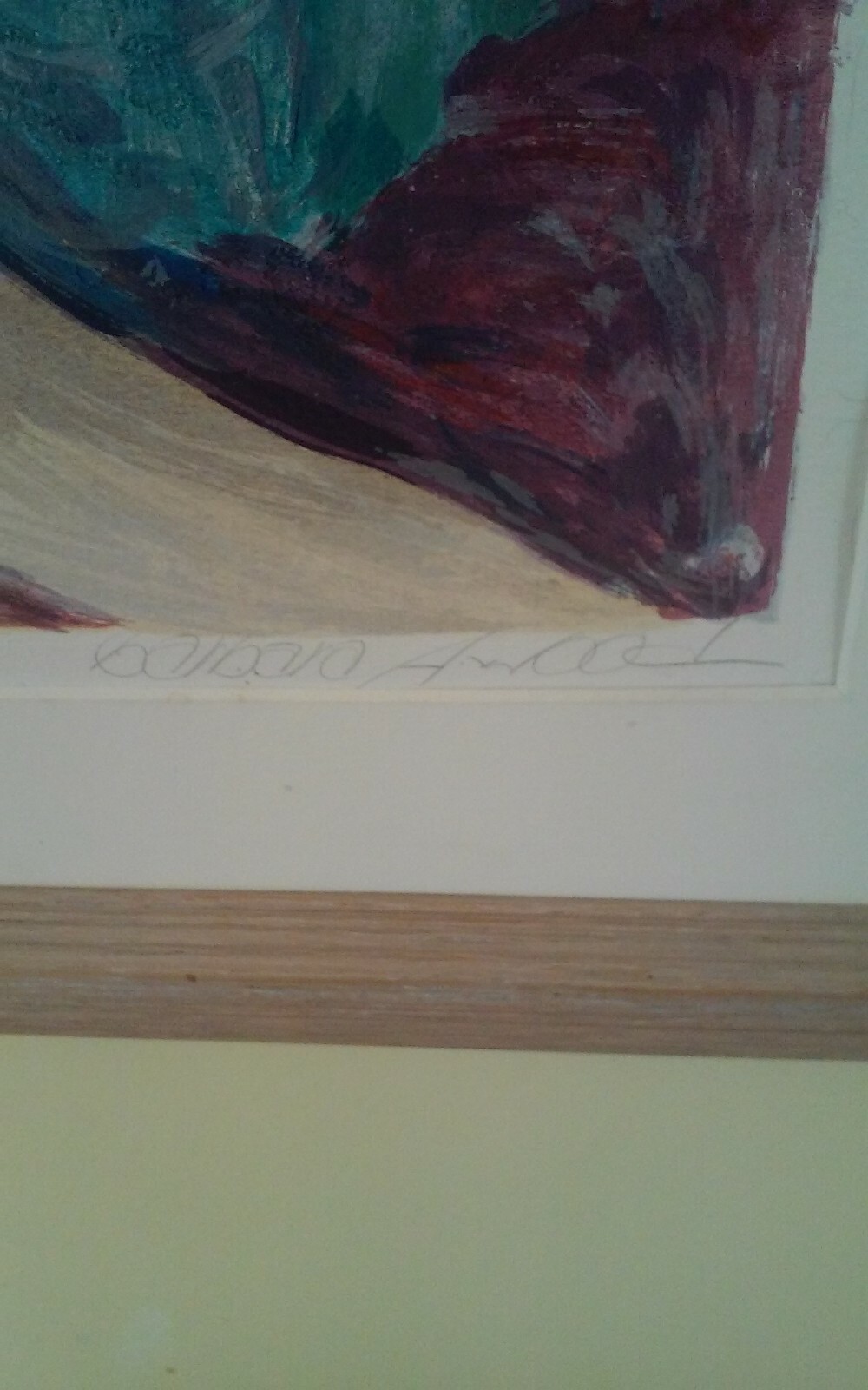 art Barbara Wood blue lady serigraph. With certificate  Of authenticity.