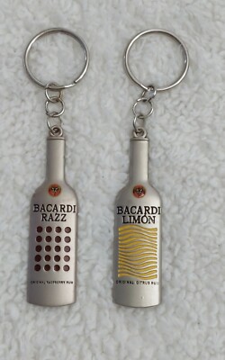 Bacardi Rum Keychain Limon Razz Keyring Keys Lot Of 2