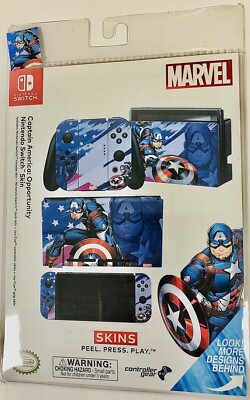 Captain America Opportunity Marvel Nintendo Licensed Switch Skin Stickers New