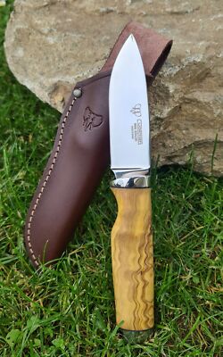 Cudeman Messer 138-LP MONTE N695 Stahl Olivenholzgriff Lederscheide