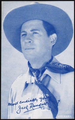 Vintage arcade exhibit card JACK RANDALL western movie cowboy star n-mint cond