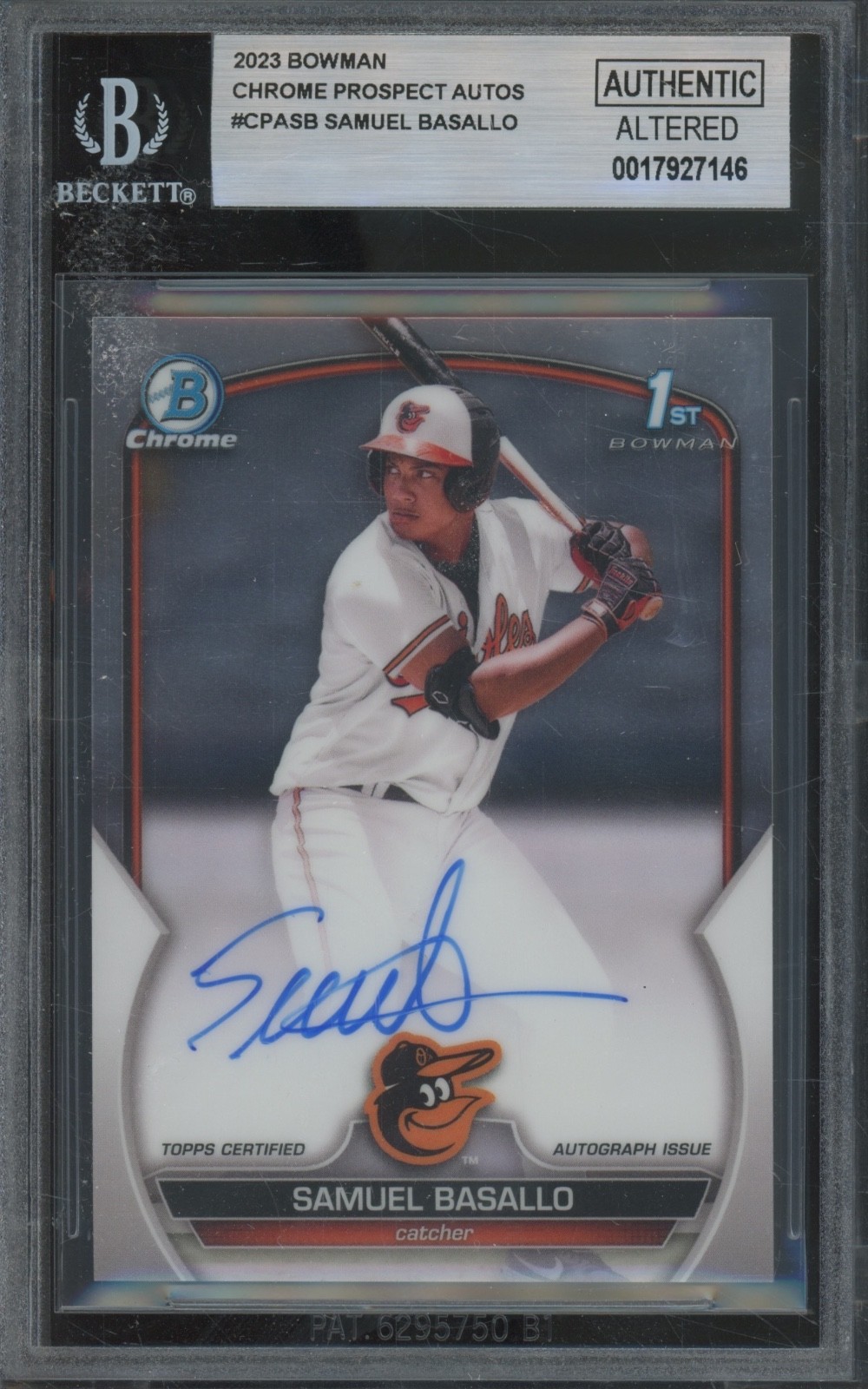 2023 Bowman Chrome Samuel Basallo Auto RC Rookie BAS Beckett Authentic Altered