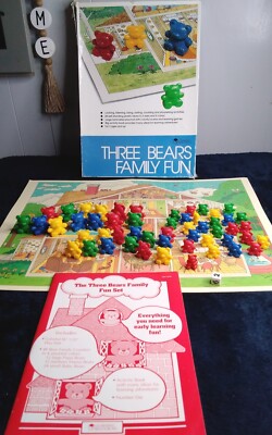 Vintage 1990 Learning Resources Three Bear Family Fun Board Game Set Homeschool 