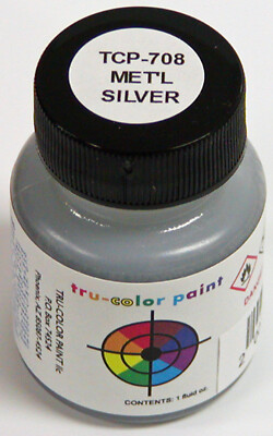 METALLIC SILVER TRU-COLOR AIR BRUSH PAINT Automobile Car Truck Model TCP7082