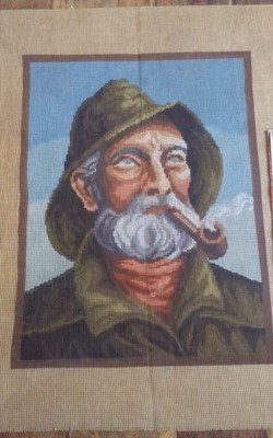 Jean McIntosh Old Salt Sailor with pipe m-197 needlepoint canvas only 13x16.5