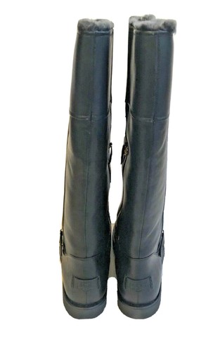 Pre-owned Ugg Classic Tall Berge Black Waterproof Leather Boot Us 7 / Eu 38 / Uk 5